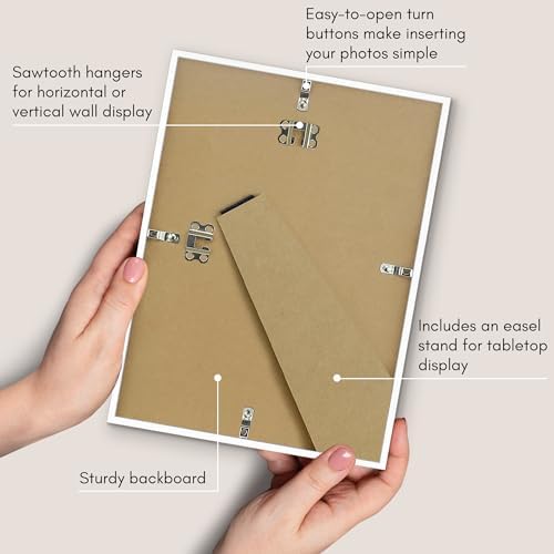 Americanflat 8x11 Picture Frame - Slim Molding - White - Image 6