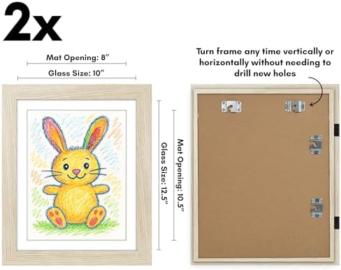 Americanflat 8.5x11 Changeable Kids Art Frame 2-Pack - Light Wood - Image 3
