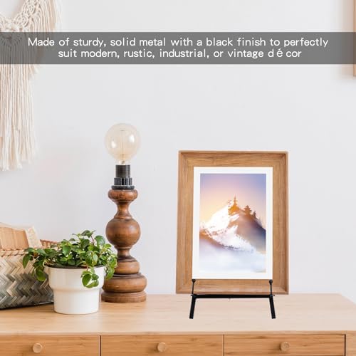Leinuosen 1 Pcs Metal Easel Stand 16.5" H x 8.7" W x 4.3" D Table Top Easel Stand for Display Tripod Art Picture Mirror Modern Plate Holder for Display Book Photo Wedding Sign (Black) - Image 6