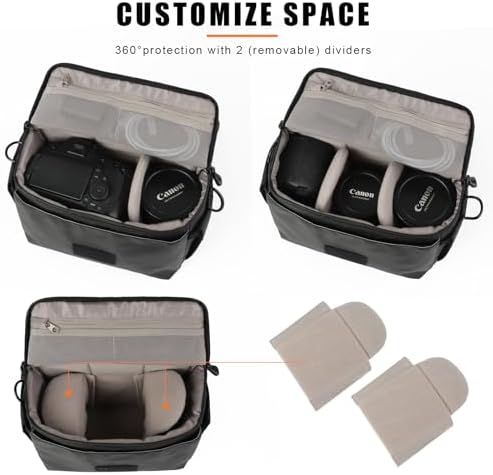 Besnfoto Camera Bag Small DSLR Camera Shoulder Bag for Photographer Waterproof Messenger Bag Crossbody Case Compatible with Canon Sony Nikon - Image 3