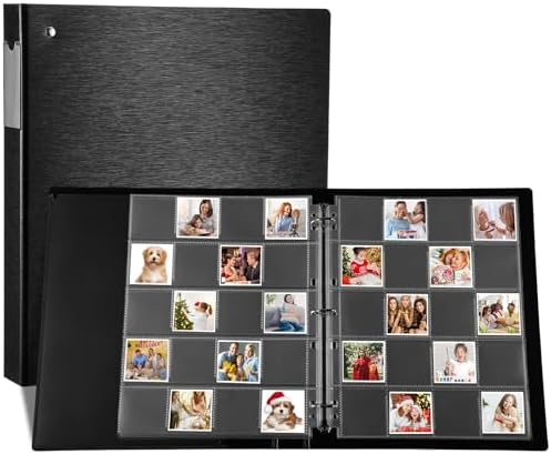 Protective Photo Slide Storage Box Set - 50 Pages Acid Free Protector 3 Ring Pocket Binder With Plastic Sleeves - Holds 20 35mm Slides Each Page - Presentation Book for Organizing by Gilprop