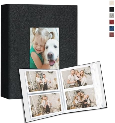 Vienrose 4x6 Small Photo Album, 2 Pack, 200 Photos, Black by Vienrose