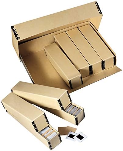 Lineco, Archival Slide Storage Box 15.5"x11.5"x3", with 6 Inner Cases, Tan by Lineco