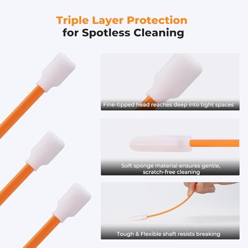 K&F CONCEPT 50 Foam Cleaning Swabs,for Electronics,Camera,Deep Cleaning - Image 4