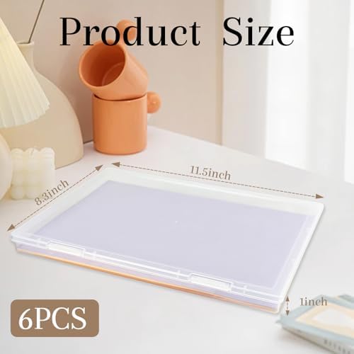 6 Pack 8 x 10 Inch Photo Storage Boxes Clear Organizer Bins - Image 2
