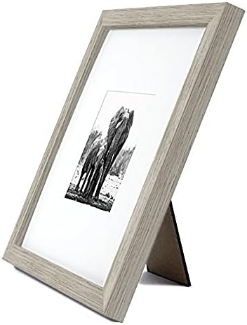 Americanflat 8x8 Picture Frame with Shatter-Resistant Glass - Use as 4x4 Frame with Mat or Display 8x8 Photo Without Mat - Signature Collection - Square Frames for Tabletop and Wall - Driftwood - Image 7