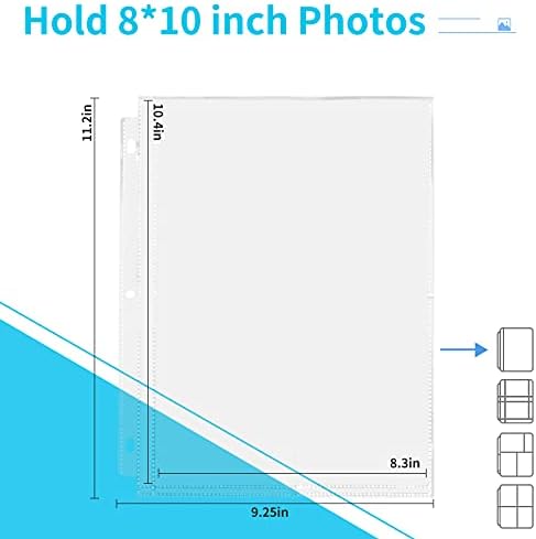 Fabmaker 30 Pack 8x10 Photo Sleeves for 3 Ring Binder, Hold 60 Photos - Image 2