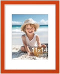 Vittanly 11x14 Picture Frame Made of Solid Wood for Wall & Tabletop, Orange by Vittanly