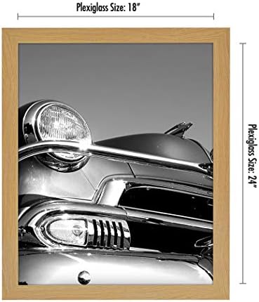 Americanflat 18x24 Poster Frame - Pine Engineered Wood with Polished Plexiglass - Wide Picture Frame for Vertical or Horizontal Wall Display - Epic Collection - Pine - Image 2