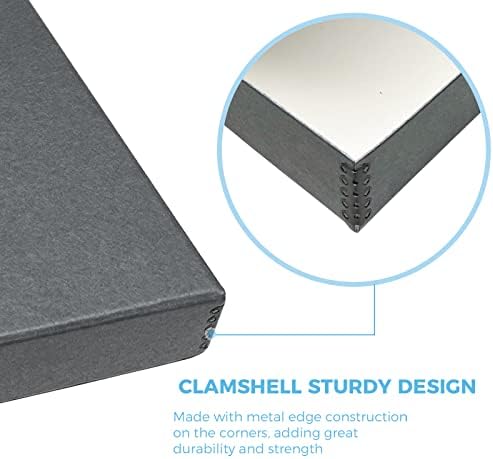 Lineco Clamshell Archival Storage Box, 23.5x30.5x1.75 Inch, Gray, Pack of 2 - Image 4