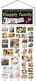 Bikoney Rustic Picture Frame Collage with Blackboard Hanging Photo Display by Bikoney
