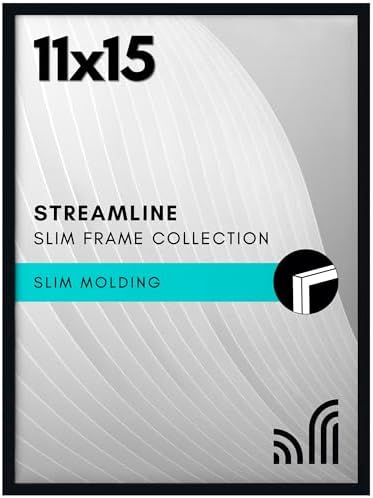 Americanflat 11x15 Picture Frame - Slim Molding - Black by Americanflat