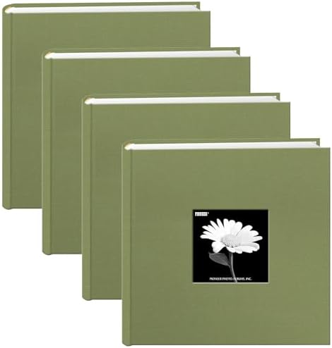 Fabric Frame Cover Photo Album 200 Pockets Hold 4x6 Photos, Sage Green (Pack of 4) by PioneerPhotoAlbums