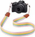 Cute Camera Strap, Adjustable Woven Camera Neck&Shoulder Straps for Canon, Fujifilm, Sony, Nikon, Minolta, Panasonic DSLR(Rainbow) by Gowjaw
