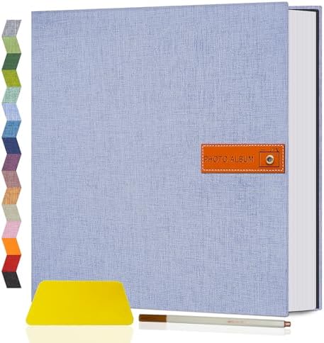 Popotop Large Photo Album Self Adhesive 4x6 5x7 8x10 Scrapbook Album DIY Picture Book,Gifts for Mom,Family Baby and Wedding,with Metal Pen and Plastic Board by Popotop
