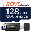 ROVE Ultimate Micro SD Card microSDXC 128GB Memory Card with USB 3.2 Type C Card Reader 512GB 170MB/s C10, U3, V30, 4K, A2 for Dash Cam, Android Smart Phones, Tablets, Games by ROVE