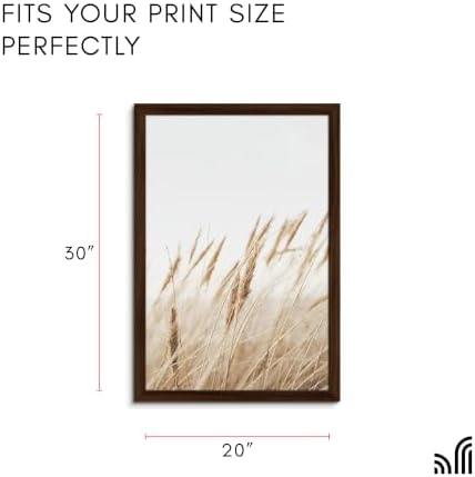 Americanflat 20x30 Poster Frame - Walnut Engineered Wood with Polished Plexiglass - Wide Picture Frame for Vertical or Horizontal Wall Display - Epic Collection - Walnut - Image 2
