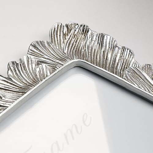 Cuspin Silver Vintage 5x7 Picture Frame Ornate Palm Leaf Resin Frame - Image 5