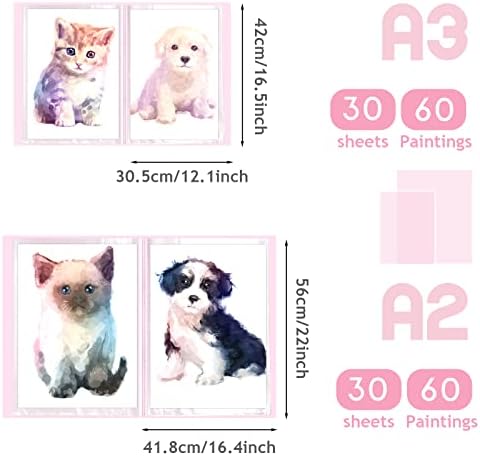 Henoyso 60 Pages Diamond Painting Storage Book A2 A3 Art Binder, Pink - Image 4
