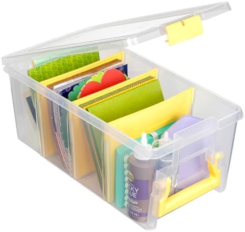ArtBin Semi Satchel Craft Organizer with 3 Dividers, Yellow Accents by ArtBin