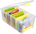 ArtBin Semi Satchel Craft Organizer with 3 Dividers, Yellow Accents by ArtBin