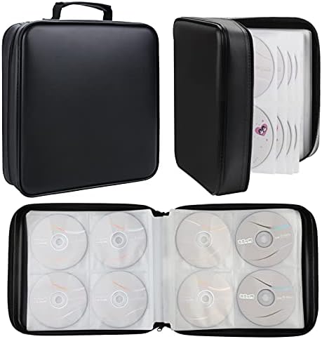 CD Case DVD Holder Storage: 320 Capacity DVD Cases Organizer Plastic Carrying Binder Wallet Storage for Home Travel - Image 4