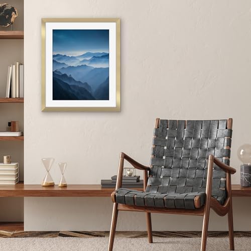 Americanflat 20x24 Poster Frame - Matted to 16x20 - Engineered Wood - Gold - Image 4