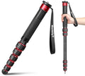 Manbily Camera Monopod, C-777L 36mm Tube Carbon Fiber Monopod with Walking Stick Handle, Portable Compact Lightweight for DSLR Cameras Travel, Max Load 40lbs by Manbily