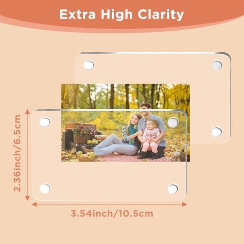20 Pack Acrylic Fridge Magnetic Frame, Double Sided Clear Frameless Refrigerator Magnet Photo Picture Frame for Fujifilm Instax Mini, 2.36 x 3.54 Inch - Image 2