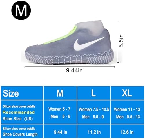 Shiwely Silicone Waterproof Shoe Covers, Upgrade Reusable Overshoes with Zipper, Resistant Rain Boots Non-Slip Washable Protection for Women, Men (M (Women 5-7, Men 5-6), White) - Image 5