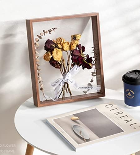 JOSON Wooden Dried Flower Photo Frame Dried Flower Display Stand Decorative Floating Photo Frame (brown-8x10) by Unknown