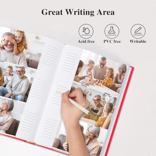 Vienrose Photo Album 4x6 300 Photos PU Leather Cover Red - Image 3