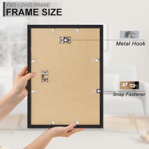 Fxojyvo 14x17 Picture Frame Set of 6 Black Engineered Wood Wall Hanging - Image 6