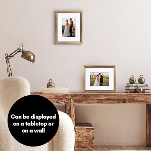 Americanflat 8x10 Vintage Picture Frame - Matted to 5x7 - Gold - Image 4