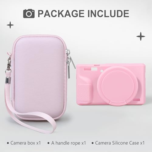 BOVKE Hard Case+Silicone Cover for Canon Powershot G7 X Mark III,Jelly Pink - Image 2