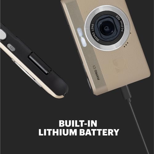 KODAK PIXPRO C1 13MP Compact Digital Camera, 26mm Fixed Lens, Tan - Image 4