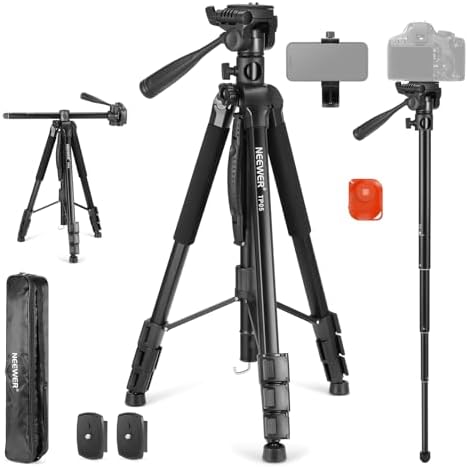 NEEWER Basics 74" Video Tripod Monopod, 3 Way Pan Tilt Head, Remote, TP05 by Neewer