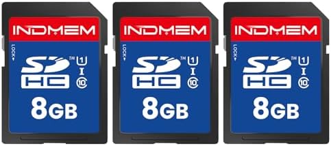 8GB SD Card (3 Pack), C10 SDHC UHS-I Memory Cards U1 Class 10 High-Speed Full 4K HD Video Compatible with Digital Point-and-Shoot Cameras, HD Camcorders, DSLR and PC by elecacc