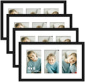 DUENPY 4 Pack 8x14 Collage Frame For 3 4x6 Photos Black by DUENPY