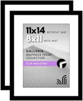 Americanflat 11x14 Picture Frame 2-Pack - Matted to 8x11 - Black by Americanflat