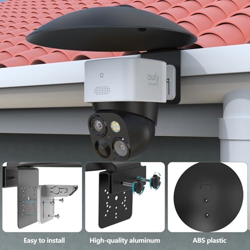 Universal Waterproof Outdoor Sun Rain Shade Shield Cover with Gutter Mount Bracket Compatible with eufy,AOSU,Reolink,TP-Link Tapo,SEHMUA,Cinnado and All 1/4'' Thread Security Camera (Black) - Image 6