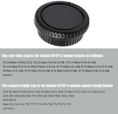 Rear Lens Cap and Front Body Cap for Canon EF DSLR-2Sets - Image 3