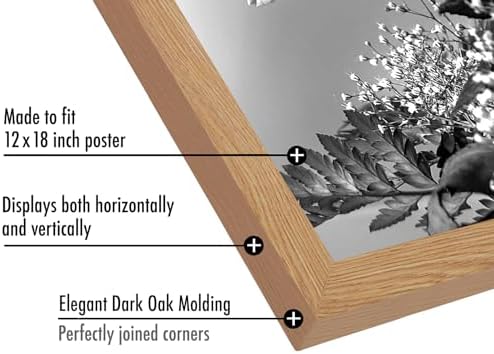 Americanflat 12x18 Poster Frame - Engineered Wood - Dark Oak - Image 3