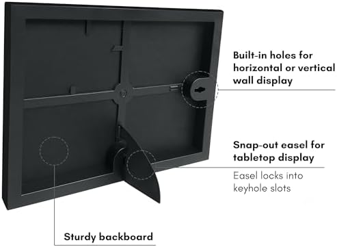 Americanflat Front Loading 4x6 Picture Frame with Shatter-Resistant Glass - Set of 6 - Metropolitan Collection - Photo Frame for Tabletop and Wall Display - Black - Image 5