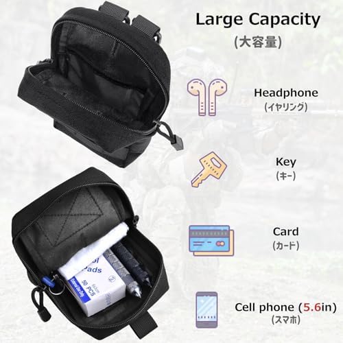 Azarxis Molle Pouches, Tactical Compact EDC Small Utility Pouch Waist Bags Sundries Storage Admin Organize Gear Gadget for Military Backpack - Image 6