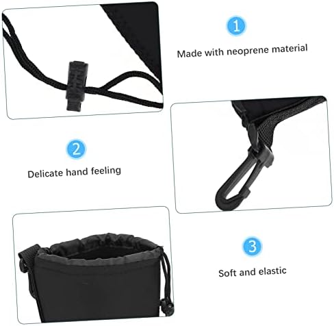 SHOWERORO Neoprene Camera Lens Pouch Universal Lens Bag for Dslr Camera Lenses Shockproof and Water-Resistant Protective Case with Drawstring 2-pack 5.51 X 3.74 X 3.74 in - Image 4