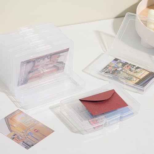 novelinks 6 Pcs 4"x6" Plastic Photo Storage Boxes with Tray (Clear 1Pack) - Image 4