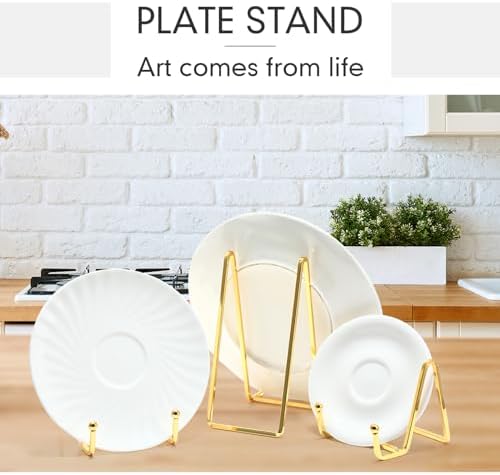 Kenning 12 Pieces Gold Plate Stands Easel Display Holder Metal Book Display Stand Tabletop Picture Frame Holder Photo Square Iron Easel Decorative for Kitchen Office Room Artistic Work(3 Sizes) - Image 5