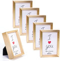 Small Picture Frame 2x3 6 Pack, Magnetic Photo Frames for Fridge and Tabletop Desk Decor, Cute Wallet Size Colored Picture Frames for School Locker, Family Baby Photo, Gold by Unknown