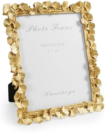 Cuspin 8x10 Picture Frame Gold Vintage Ornate Ginkgo Leaf Resin Photo Frame by Cuspin